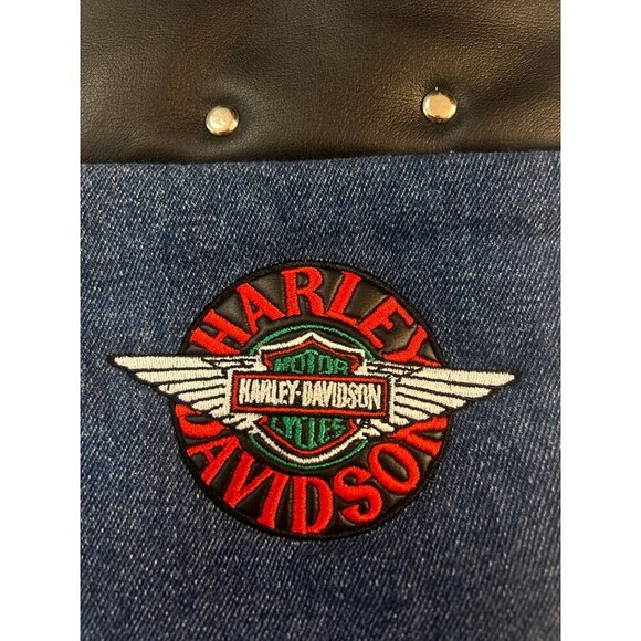 Harley Davidson Christmas Stocking Denim Studs Biker Motorcycle Vintage 2001 - Picture 5 of 5